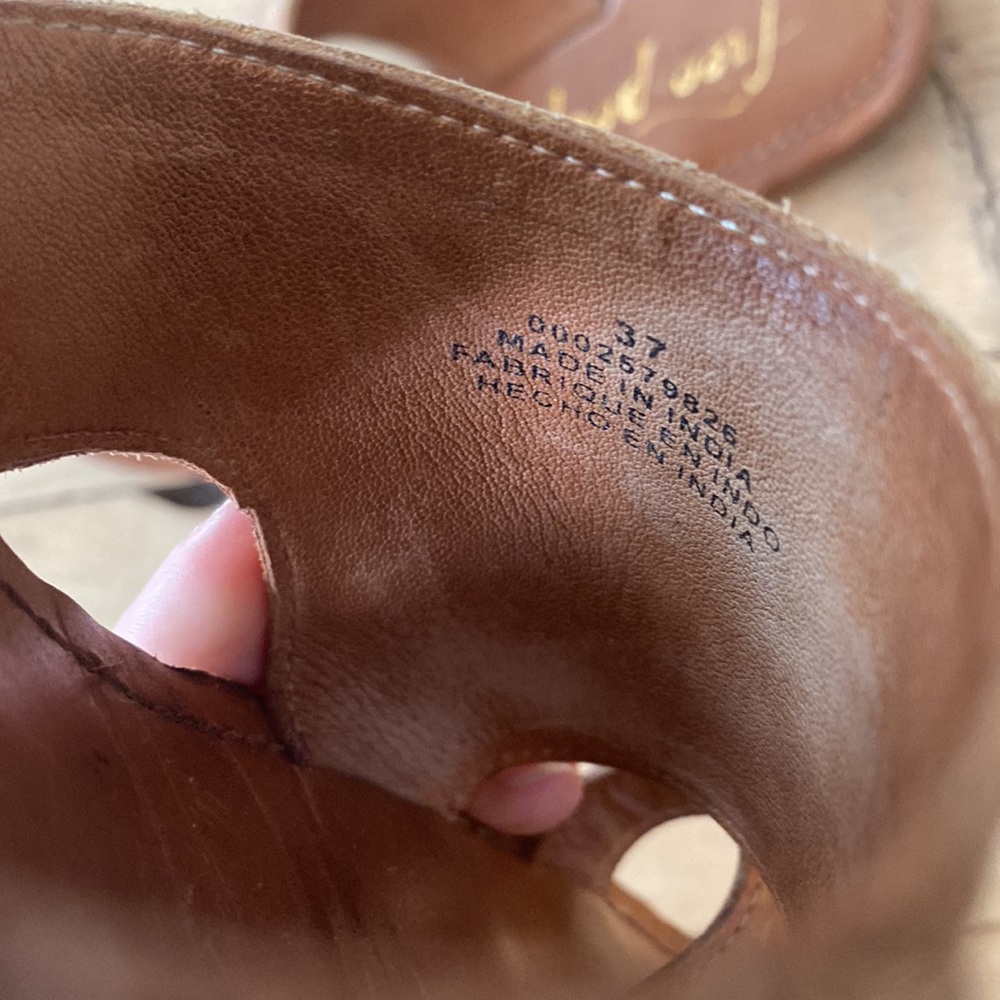 Free People leather sandal cognac brown 37 6.5 7 - Picture 7 of 7